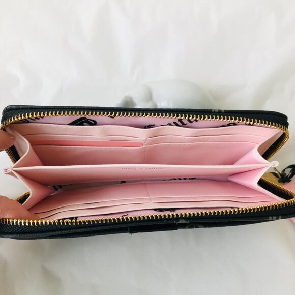 JUICY COUTURE  Y2Cute Large Zip Around Exterior  pocket  Liquorice - Picture 4 of 7